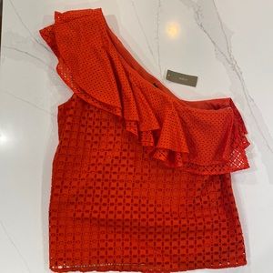 JCREW one shoulder ruffled top. Size 4